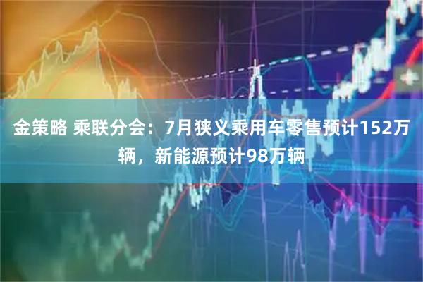 金策略 乘联分会：7月狭义乘用车零售预计152万辆，新能源预计98万辆
